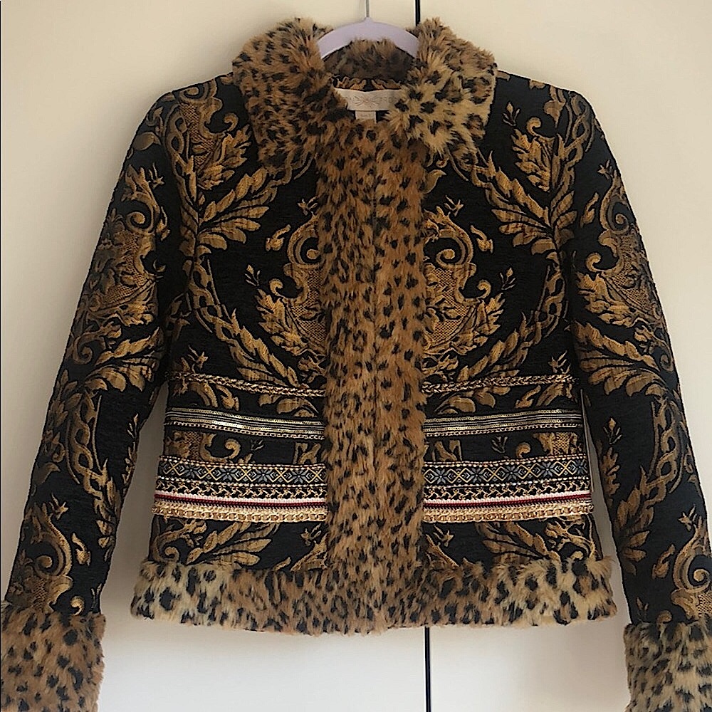 Boston Proper Faux Fur Trim Jacket